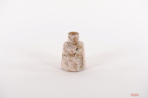 Bild von BlumenVase, Grooved Ø8.5x H12cm, pink/taupe