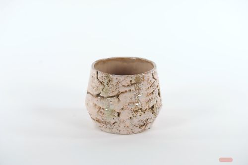 Bild von Blumentopf, Grooved Ø14x H11.5cm, pink/taupe
