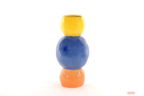 Bild von BlumenVase, Joyful Ø15.5x H35.5cm, orange/blue/yellow