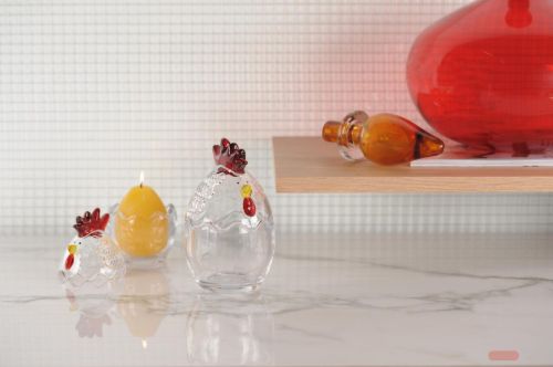 Bild von Deko, Henne - Glas Ø8.3x H13.6cm, transparent