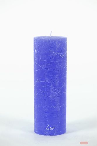Bild von Rustic Zylinderkerze, 20cm x Ø70mm, cobalt