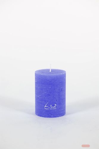 Bild von Rustic Zylinderkerze,   8cm x Ø60mm, cobalt