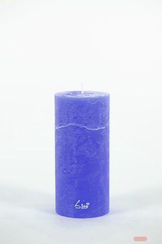Bild von Rustic Zylinderkerze, 16cm x Ø60mm, cobalt