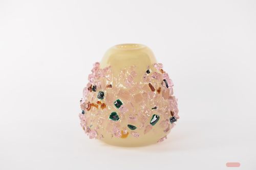 Bild von Glasvase, Fragmented Ø23x H24cm, banana cream