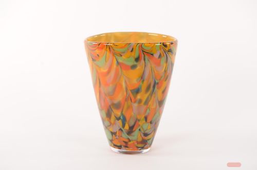 Bild von Glasvase, Funky Fleur L19x 14x H25cm, disco orange