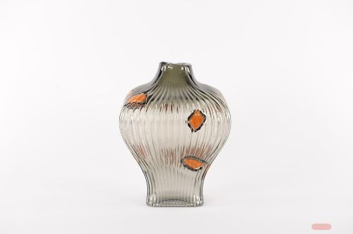 Bild von Glasvase, Autumn leaves Ø23x H30.5cm, antrazith