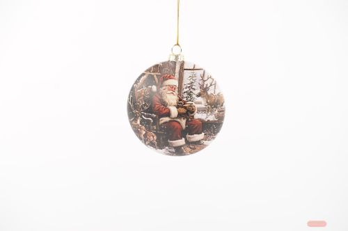 Bild von Glasanhänger, Santa Ø10x H4cm, bunt