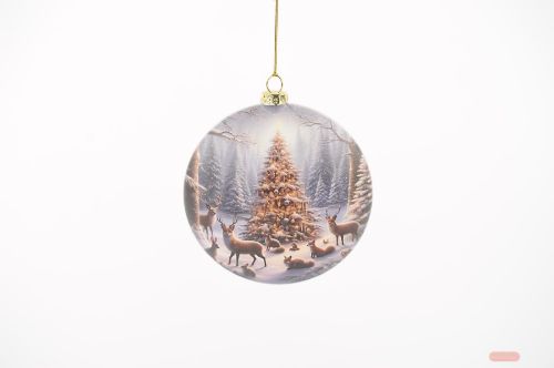 Bild von Glasanhänger, Christmas Forest Ø12x H4.5cm, bunt