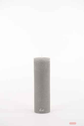 Bild von Rustic Zylinderkerze, 30cm x Ø90mm, hellgrau