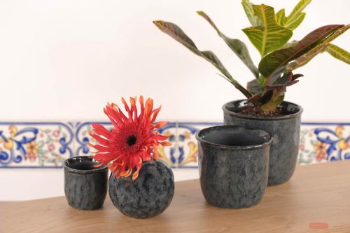 Bild von Blumentopf, Midnight Keramik Ø7.7x H7.1cm, blau