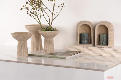 Bild von Blumentopf, auf Fuss -Chalyx Ø15.3x H16.5cm, creme