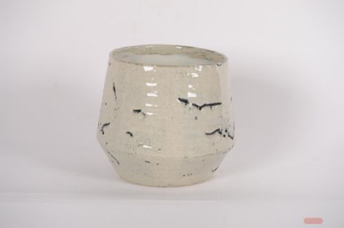 Bild von Blumentopf, Grooved Ø22.5x H19.5cm, grey/black