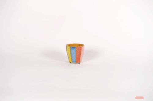 Bild von Blumentopf, Striped sweetness Ø9x H8cm, bunt