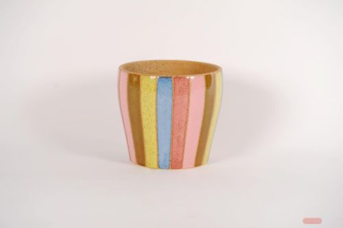 Bild von Blumentopf, Striped sweetness Ø21.5x H19.5cm, bunt