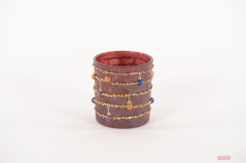 Bild von Windlicht Votiv, Wunderwinter Ø7x H8cm, burgundy