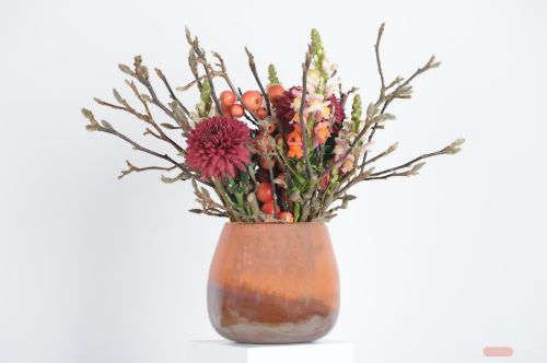 Bild von Glasvase/Windlicht, Tangerine Ø20x H16.3cm, sunset