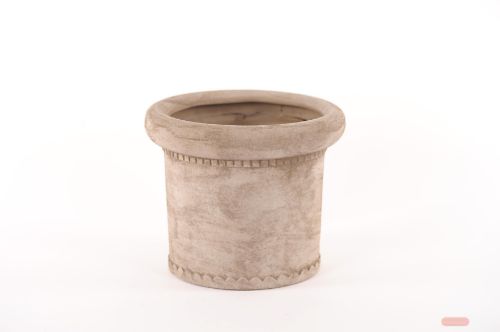 Bild von Blumentopf, Terrazza Keramik Ø25x H20.5cm, h'braun