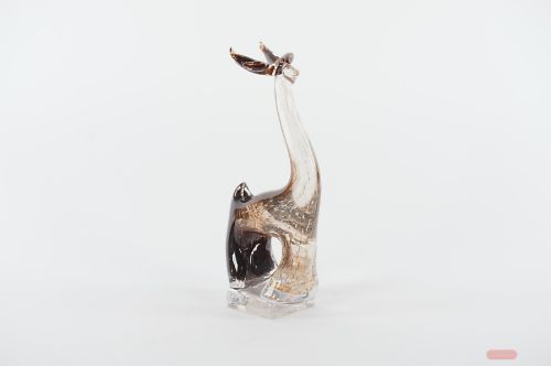 Bild von Hirsch, Fauna - Glas L13x 11x H33cm, braun