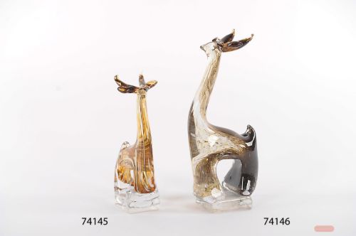 Bild von Hirsch, Fauna - Glas L11x 7x H24cm, braun