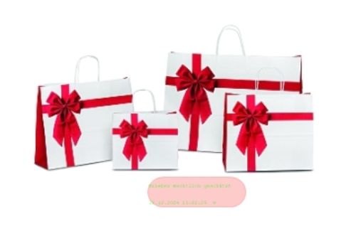 Bild von Tasche, B32+13x H28cm Rosette, rot-weiss