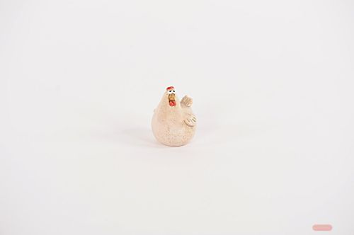 Bild von Huhn Poulet, Keramik - L5.4x 5.1x H6.8, weiss
