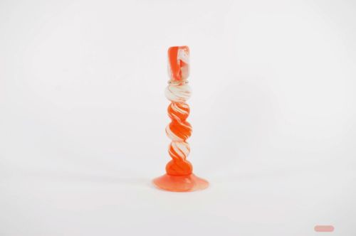 Bild von Kerzenständer, Colortwist - Ø11.5x H27cm, orange/weiss