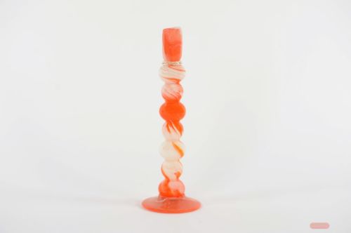 Bild von Kerzenständer, Colortwist - Ø11.5x H34cm, orange/weiss