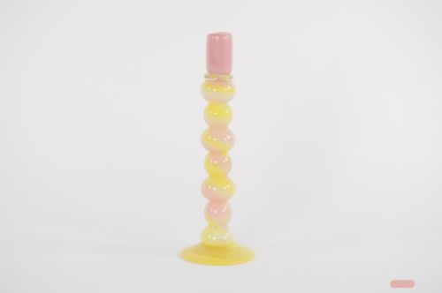 Bild von Kerzenständer, Colortwist - Ø11.5x H34cm, pink/yellow