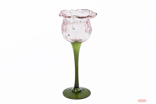 Bild von Teelichthalter, Floral light - Ø10x H22.5cm, pink