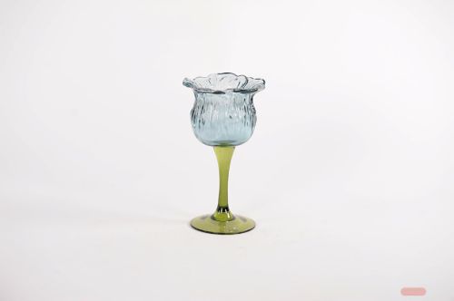 Bild von Teelichthalter, Floral light - Ø10x H17.5cm, blau