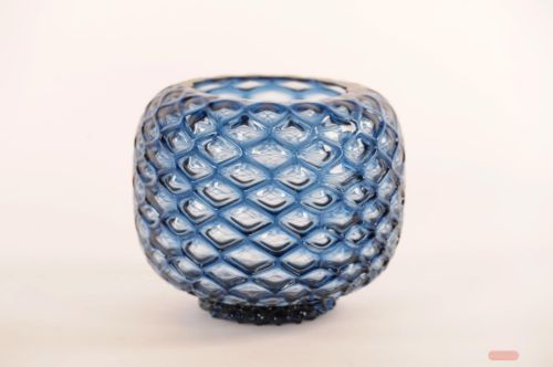 Bild von Glasvase, Retro flor Ø30x H26cm, ice blue