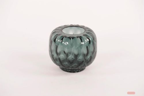 Bild von Glasvase, Retro flor Ø12.5x H11cm, emerald