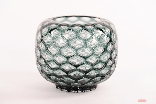 Bild von Glasvase, Retro flor Ø30x H26cm, emerald