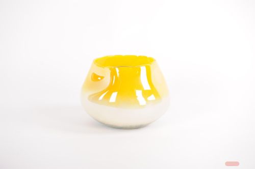 Bild von Glasvase, Dualis - Ø20.8x H14.50cm, lemon/grey