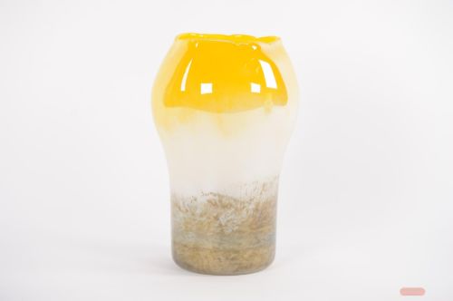 Bild von Glasvase, Dualis - Ø22.9x H36cm, lemon/grey