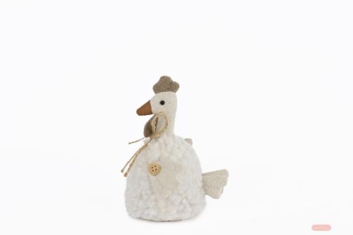 Bild von Huhn, Frizzle - Wolle L7x 9x H15, beige