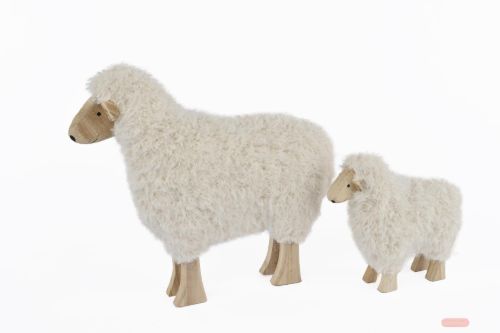 Bild von Schaf, Woolly L27x 8x H24cm, weiss