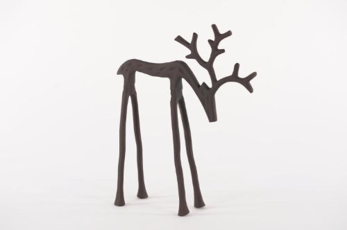 Bild von Deko Hirsch, Rudolf - Alu L26x 11x H32.5cm, brown