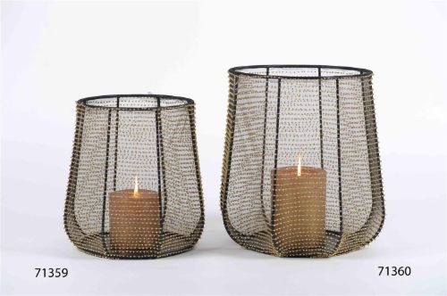 Bild von Laterne, Perlo Ø25x H25cm, gold mesh